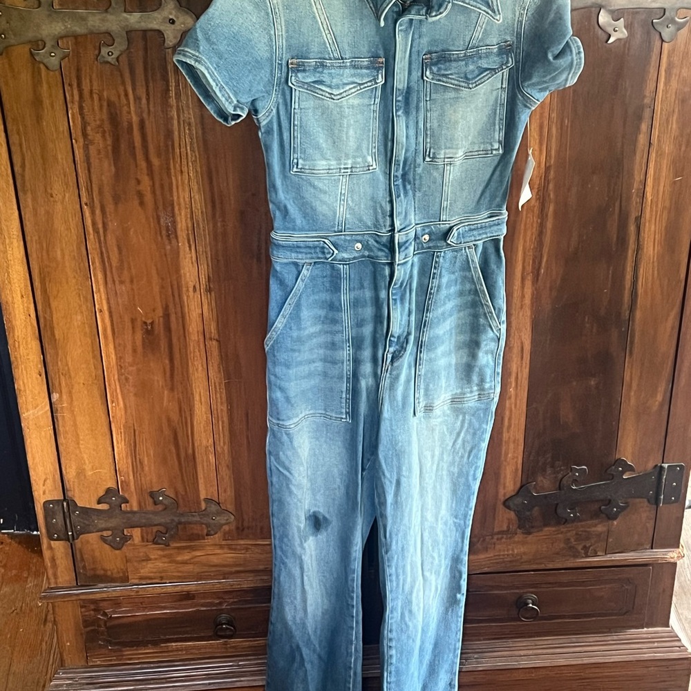 Good American Blue Denim Jumpsuit